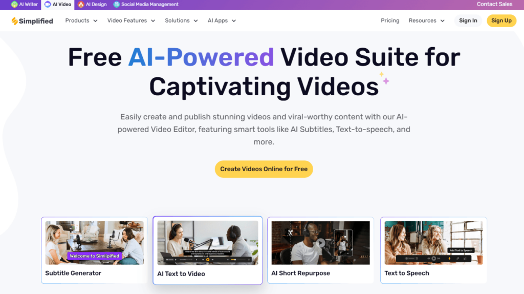 Key Features of Simplified AI Video