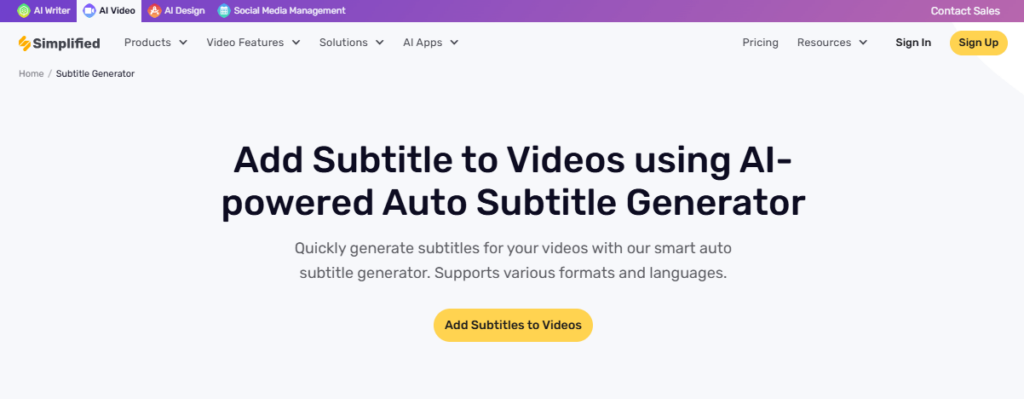 Simplified AI Subtitle Generator